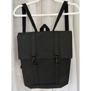 RAINS MSN Logo-Debossed Waterproof Backpack – Black